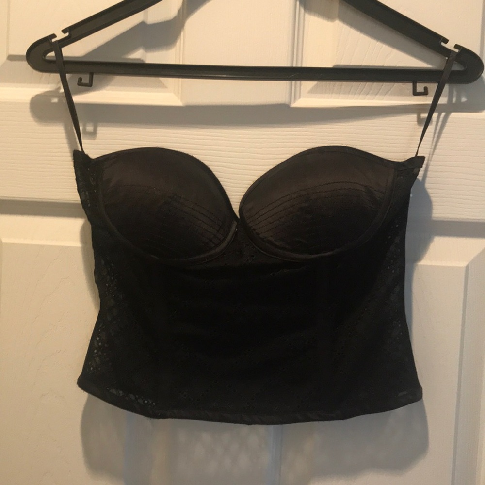 Awesome Black bustier with keyhole material